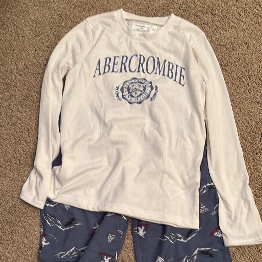 Abercrombie & Fitch Pajama Set White and Blue